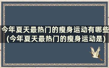 今年夏天最热门的瘦身运动有哪些(今年夏天最热门的瘦身运动是)