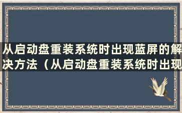 从启动盘重装系统时出现蓝屏的解决方法（从启动盘重装系统时出现蓝屏）