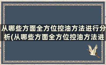 从哪些方面全方位控油方法进行分析(从哪些方面全方位控油方法进行分类)