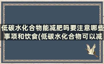 低碳水化合物能减肥吗要注意哪些事项和饮食(低碳水化合物可以减肥吗)