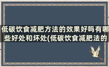 低碳饮食减肥方法的效果好吗有哪些好处和坏处(低碳饮食减肥法的危害)