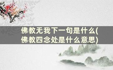 佛教无我下一句是什么(佛教四念处是什么意思)