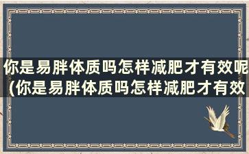 你是易胖体质吗怎样减肥才有效呢(你是易胖体质吗怎样减肥才有效)