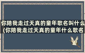 你陪我走过天真的童年歌名叫什么(你陪我走过天真的童年什么歌名)