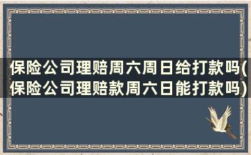 保险公司理赔周六周日给打款吗(保险公司理赔款周六日能打款吗)