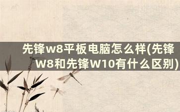 先锋w8平板电脑怎么样(先锋W8和先锋W10有什么区别)