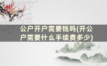 公户开户需要钱吗(开公户需要什么手续费多少)