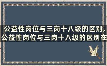 公益性岗位与三岗十八级的区别,公益性岗位与三岗十八级的区别在哪