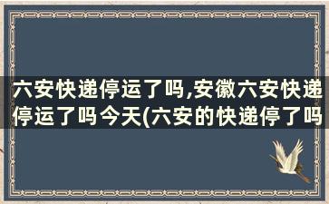 六安快递停运了吗,安徽六安快递停运了吗今天(六安的快递停了吗)