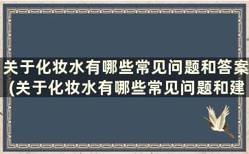 关于化妆水有哪些常见问题和答案(关于化妆水有哪些常见问题和建议)