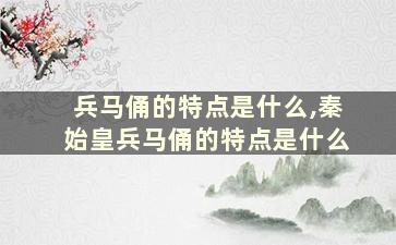 兵马俑的特点是什么,秦始皇兵马俑的特点是什么