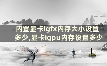 内置显卡igfx内存大小设置多少,显卡igpu内存设置多少