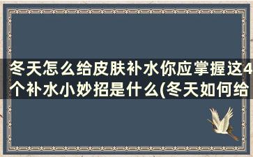 冬天怎么给皮肤补水你应掌握这4个补水小妙招是什么(冬天如何给皮肤补水)