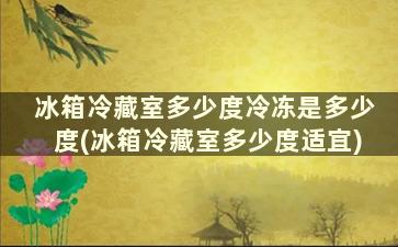 冰箱冷藏室多少度冷冻是多少度(冰箱冷藏室多少度适宜)