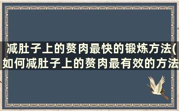 减肚子上的赘肉最快的锻炼方法(如何减肚子上的赘肉最有效的方法教程)