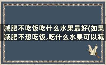 减肥不吃饭吃什么水果最好(如果减肥不想吃饭,吃什么水果可以减肥)