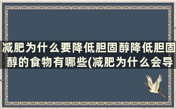 减肥为什么要降低胆固醇降低胆固醇的食物有哪些(减肥为什么会导致胆固醇升高)