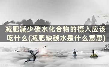 减肥减少碳水化合物的摄入应该吃什么(减肥缺碳水是什么意思)