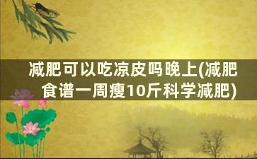 减肥可以吃凉皮吗晚上(减肥食谱一周瘦10斤科学减肥)