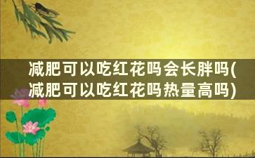 减肥可以吃红花吗会长胖吗(减肥可以吃红花吗热量高吗)