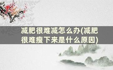 减肥很难减怎么办(减肥很难瘦下来是什么原因)