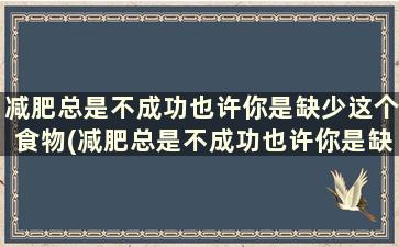 减肥总是不成功也许你是缺少这个食物(减肥总是不成功也许你是缺少这个健康的人)