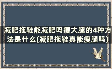 减肥拖鞋能减肥吗瘦大腿的4种方法是什么(减肥拖鞋真能瘦腿吗)