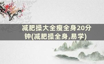 减肥操大全瘦全身20分钟(减肥操全身,易学)