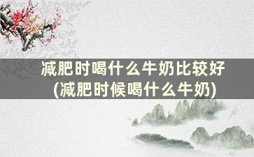 减肥时喝什么牛奶比较好(减肥时候喝什么牛奶)