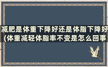 减肥是体重下降好还是体脂下降好(体重减轻体脂率不变是怎么回事)