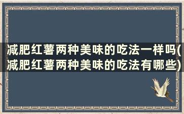 减肥红薯两种美味的吃法一样吗(减肥红薯两种美味的吃法有哪些)