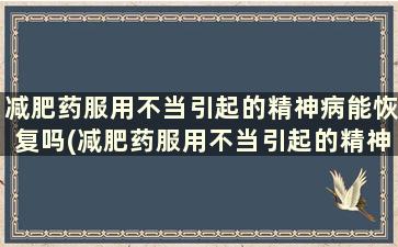 减肥药服用不当引起的精神病能恢复吗(减肥药服用不当引起的精神病能治好吗)