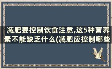 减肥要控制饮食注意,这5种营养素不能缺乏什么(减肥应控制哪些食物的摄入)