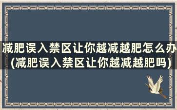 减肥误入禁区让你越减越肥怎么办(减肥误入禁区让你越减越肥吗)