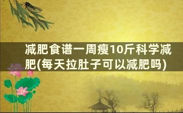 减肥食谱一周瘦10斤科学减肥(每天拉肚子可以减肥吗)