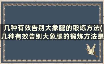 几种有效告别大象腿的锻炼方法(几种有效告别大象腿的锻炼方法是什么)