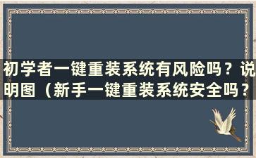 初学者一键重装系统有风险吗？说明图（新手一键重装系统安全吗？）