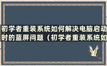 初学者重装系统如何解决电脑启动时的蓝屏问题（初学者重装系统如何解决电脑启动时的蓝屏问题）