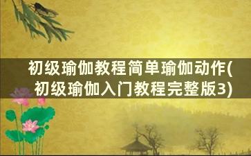 初级瑜伽教程简单瑜伽动作(初级瑜伽入门教程完整版3)