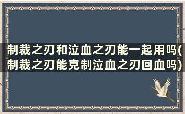 制裁之刃和泣血之刃能一起用吗(制裁之刃能克制泣血之刃回血吗)