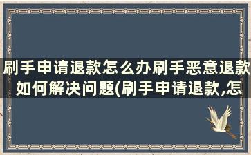 刷手申请退款怎么办刷手恶意退款如何解决问题(刷手申请退款,怎么处理)