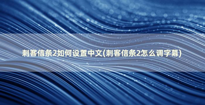 刺客信条2如何设置中文(刺客信条2怎么调字幕)