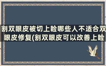 割双眼皮被切上睑哪些人不适合双眼皮修复(割双眼皮可以改善上睑下垂吗)