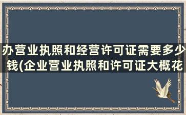 办营业执照和经营许可证需要多少钱(企业营业执照和许可证大概花多少钱)