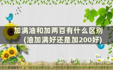 加满油和加两百有什么区别(油加满好还是加200好)