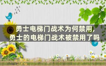 勇士电梯门战术为何禁用,勇士的电梯门战术被禁用了吗