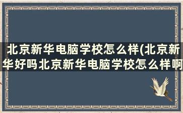 北京新华电脑学校怎么样(北京新华好吗北京新华电脑学校怎么样啊)