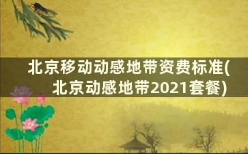 北京移动动感地带资费标准(北京动感地带2021套餐)