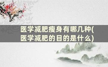 医学减肥瘦身有哪几种(医学减肥的目的是什么)