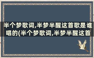 半个梦歌词,半梦半醒这首歌是谁唱的(半个梦歌词,半梦半醒这首歌是什么)